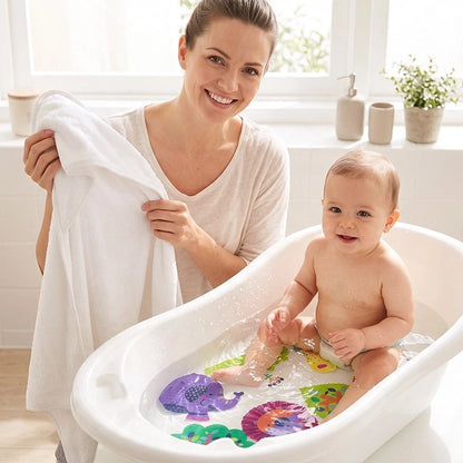Tapis de bain pour bébé antidérapant sécurité bébé est dans son bain