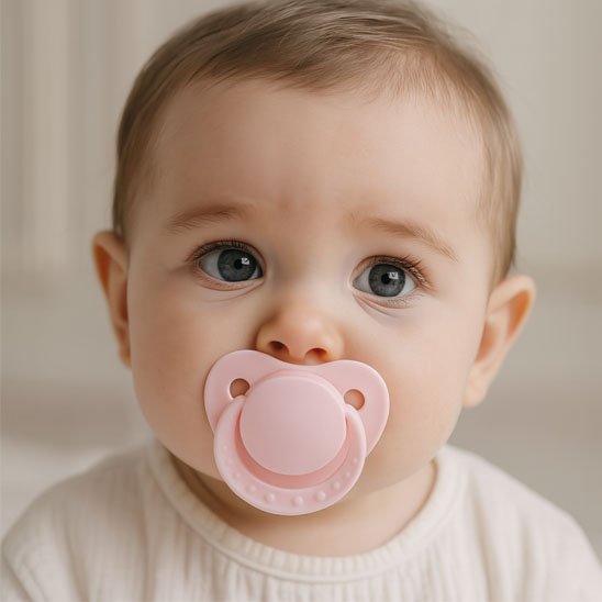 Tetine bebe apaisante bebe avec sa tetine dans la bouche