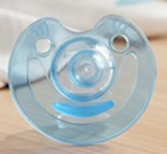Tetine bebe ergonomique silicone medical bleu
