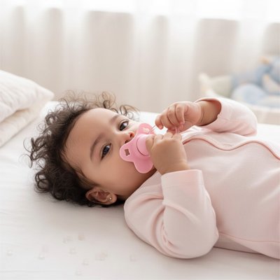 Tetine bebe forme papillon bebe sur le dos
