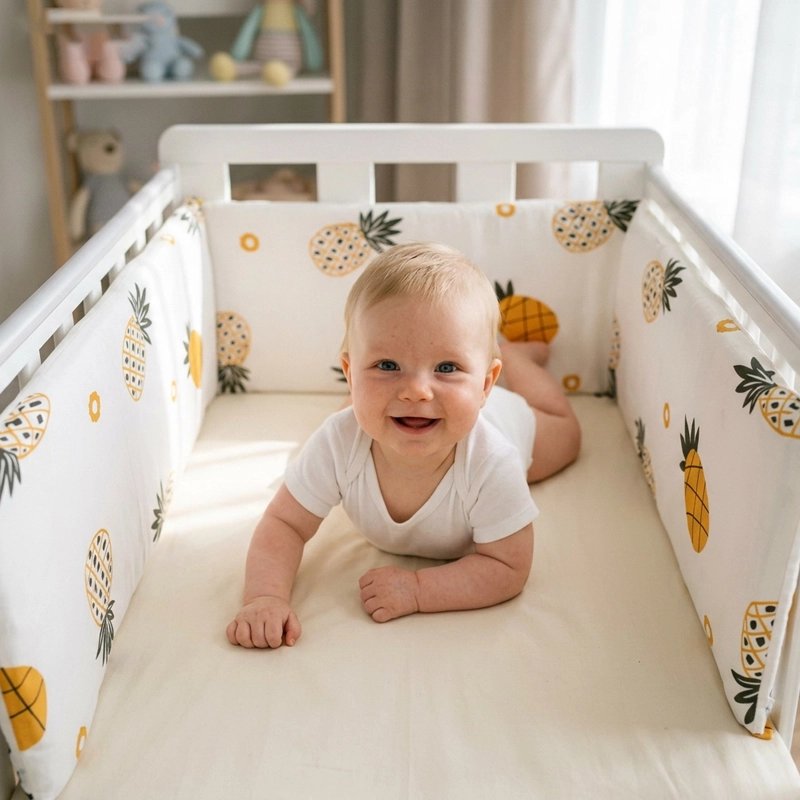 Tour de lit securisee et confortable bebe est dans son berceau